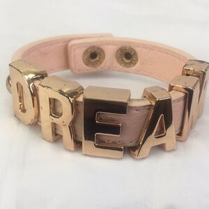 BCBG Generation rose gold DREAM pink leather bracelet